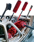 Professional 4 Pack Long Handle Wheel Brush Kit for Cleaning Wheel and Tire- 2X Soft Wheel Cleaning Brush, Detailing