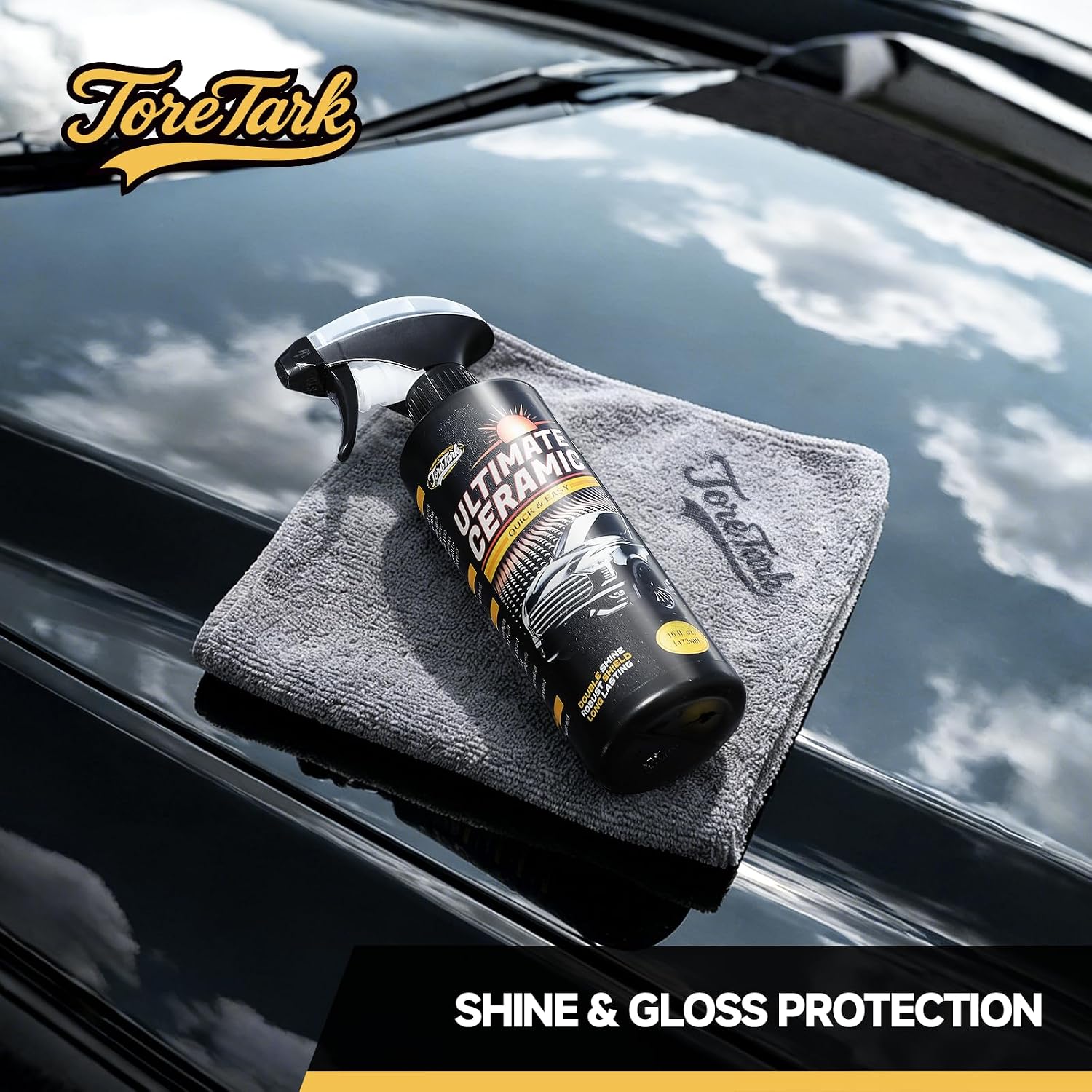Real Ceramic Coating for Cars Polish (16 Fl Oz), Unmatched Shine Car Wax Coating Spray, No Pungent Smell, Quick