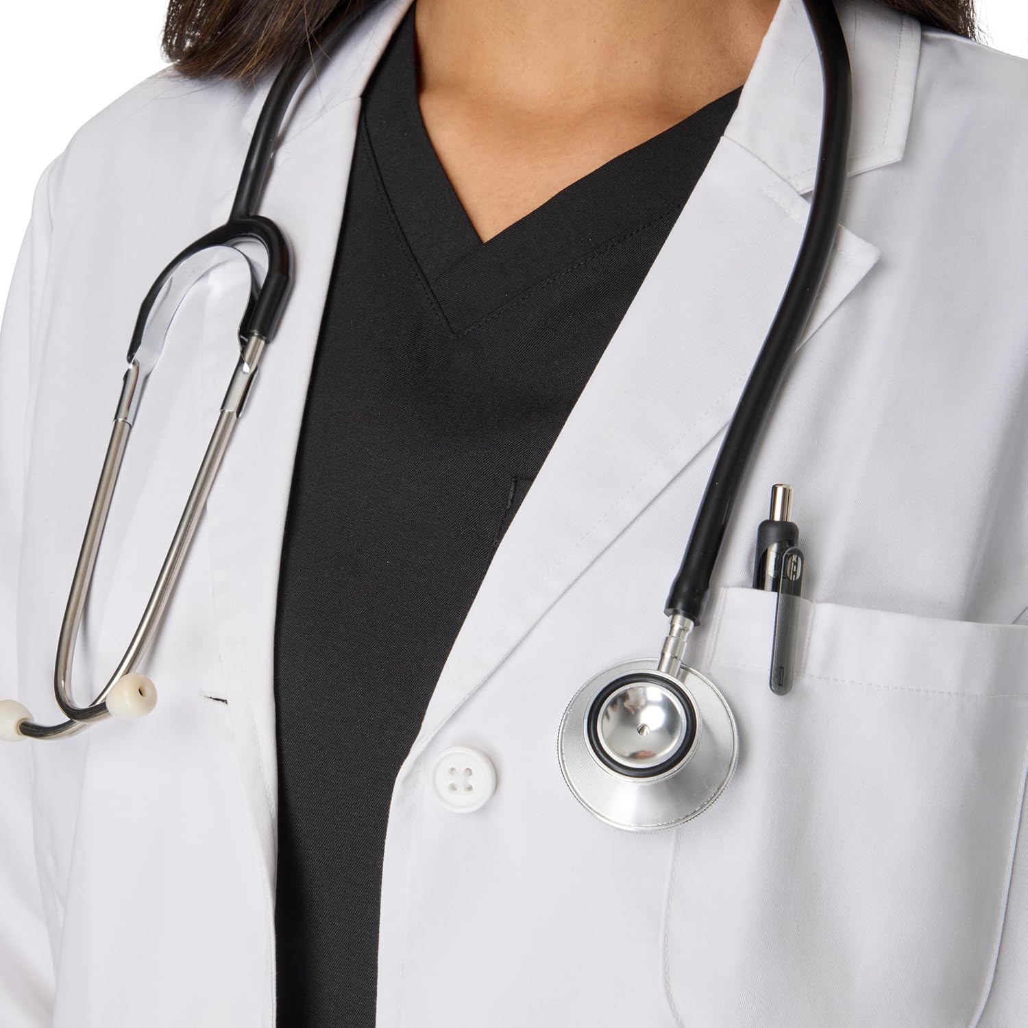 Women's Scrubs Lab Coat, Healthcare Lab Coat, Scrubs Jacket With Pockets, Soil & Water Resistant