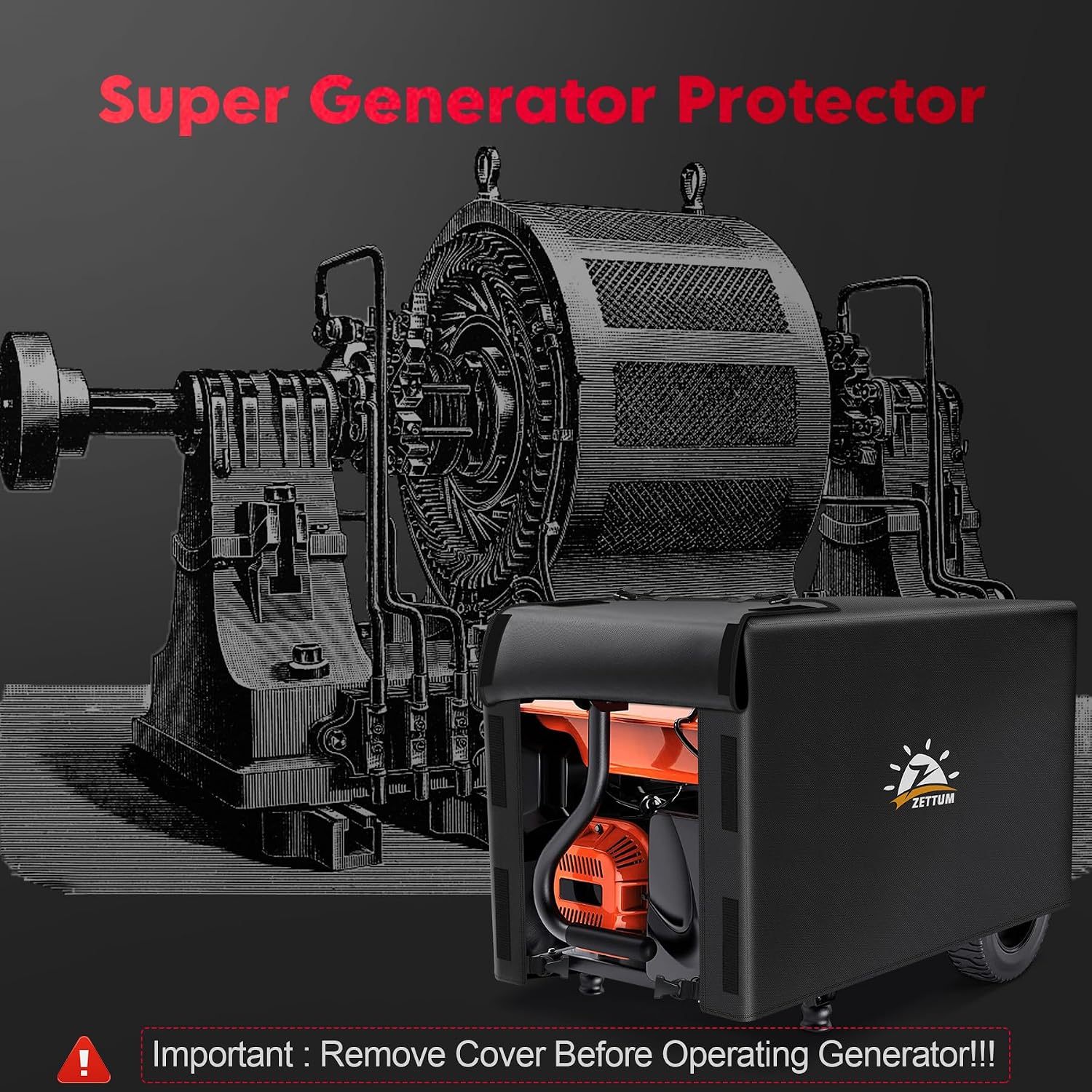 Generator Cover 32 Inch - 600D Outdoor Generator Covers Heavy Duty Waterproof, Small Outside Equipment Cover for