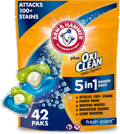 Plus OxiClean 5-in-1 Laundry Detergent Power Paks, 42 Count