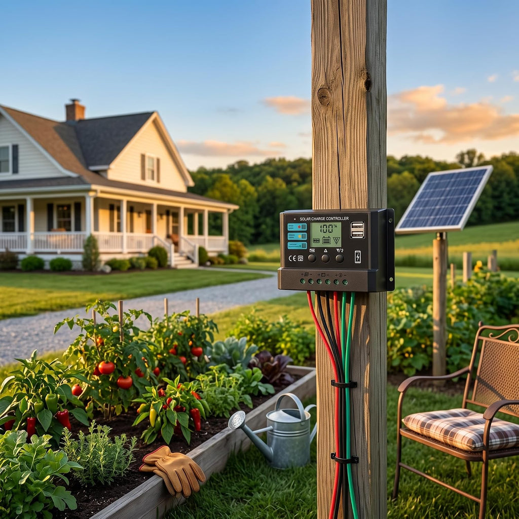 MPPT Solar Charge Controller 30A with LCD Display Photovoltaic Regulator for Off Grid Home Camping and Solar Panel