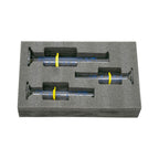 EISCO Premium Graduated Cylinder Set - 25mL, 50mL & 100mL - ASTM, Class A - Protective Collars, Hexagonal Base - Blue Graduations - Borosilicate 3.3 Glass