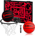 Over the Door Mini Basketball Hoop: 18x12 Shatterproof Backboard, 2 Mini Basketballs, and Hand Pump Included
