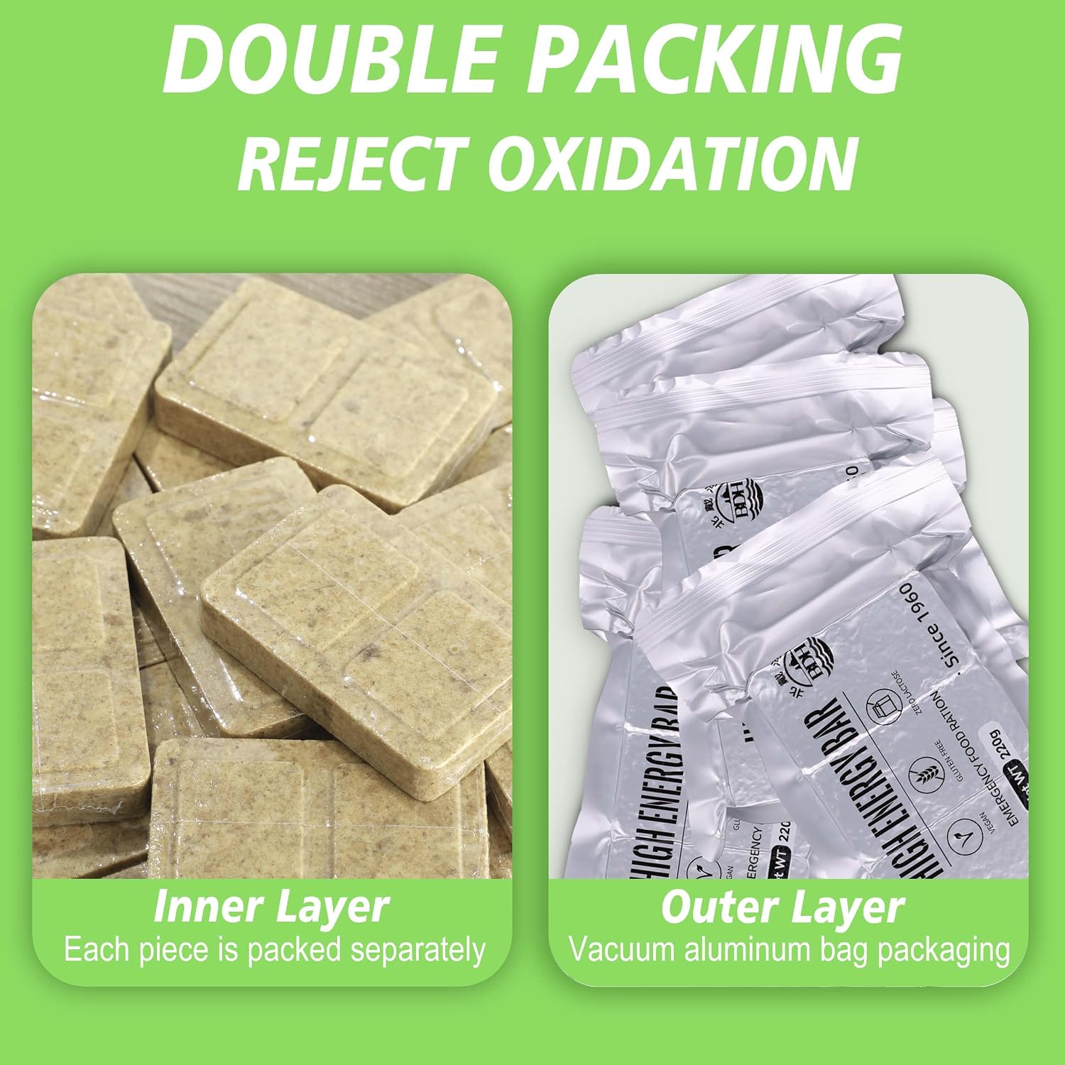 Emergency Food Ration Bars, 1016 Calorie Survival food, 20 Hours Package | Gluten Free Emergency Food Supply, Mre