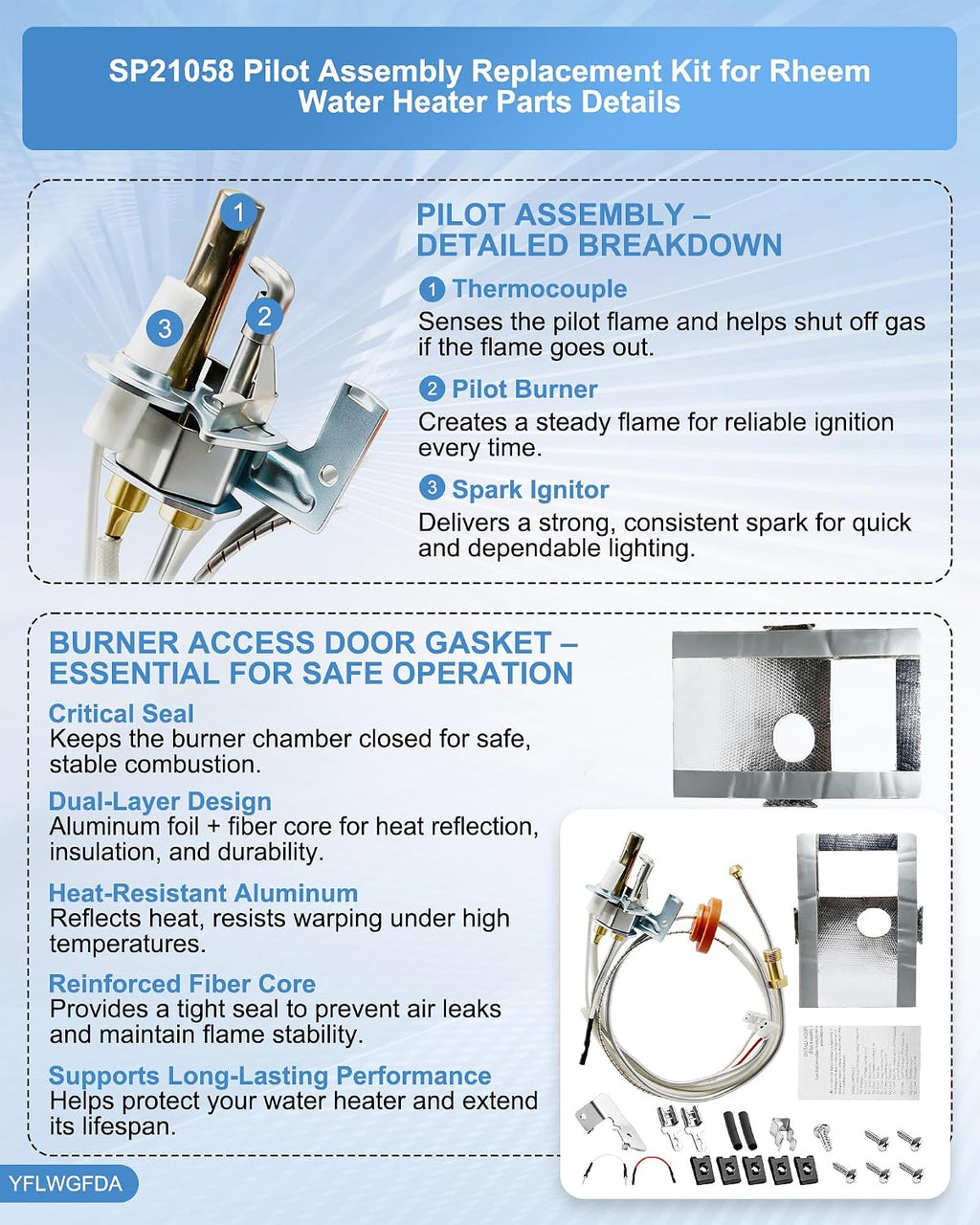 SP21058 for Rheem Water Heater Parts, for Rheem Pilot Assembly Kit
