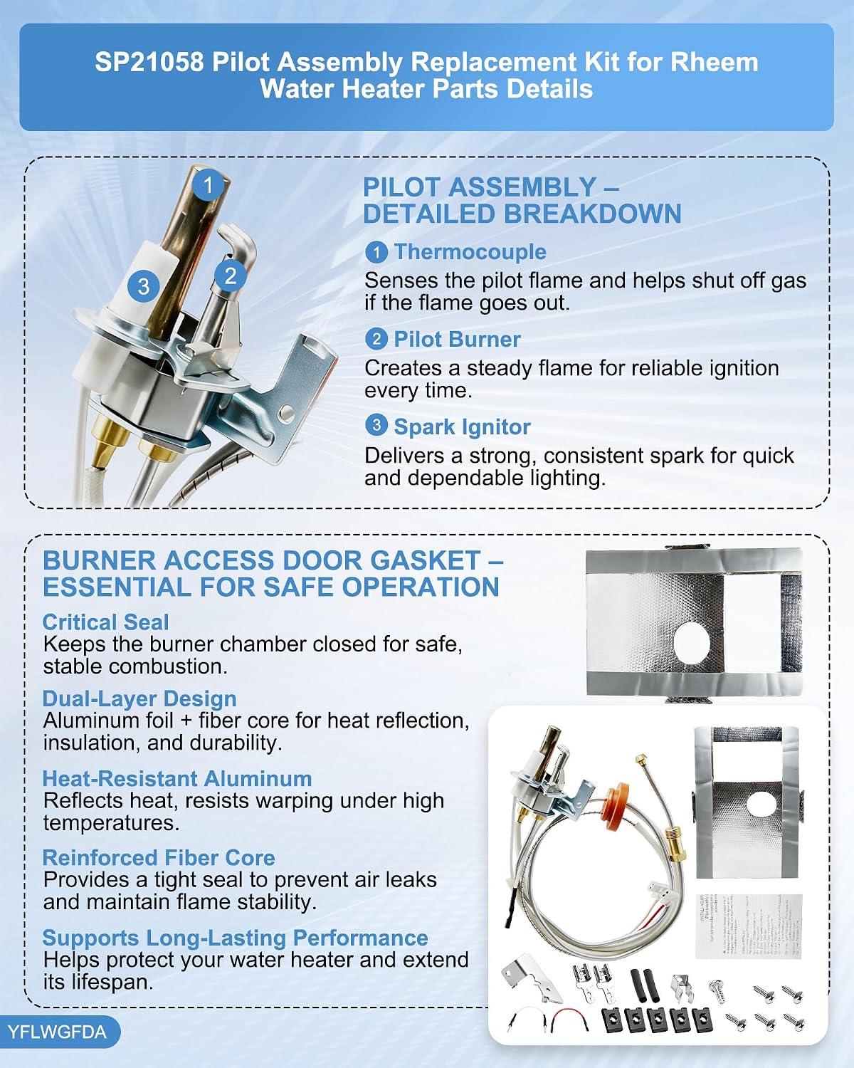 SP21058 for Rheem Water Heater Parts, for Rheem Pilot Assembly Kit