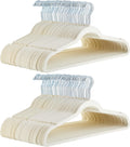 Slim Velvet Non-Slip Space Saving Suit Clothes Hangers for Closet Organization, Ivory/Beige, 100-Pack