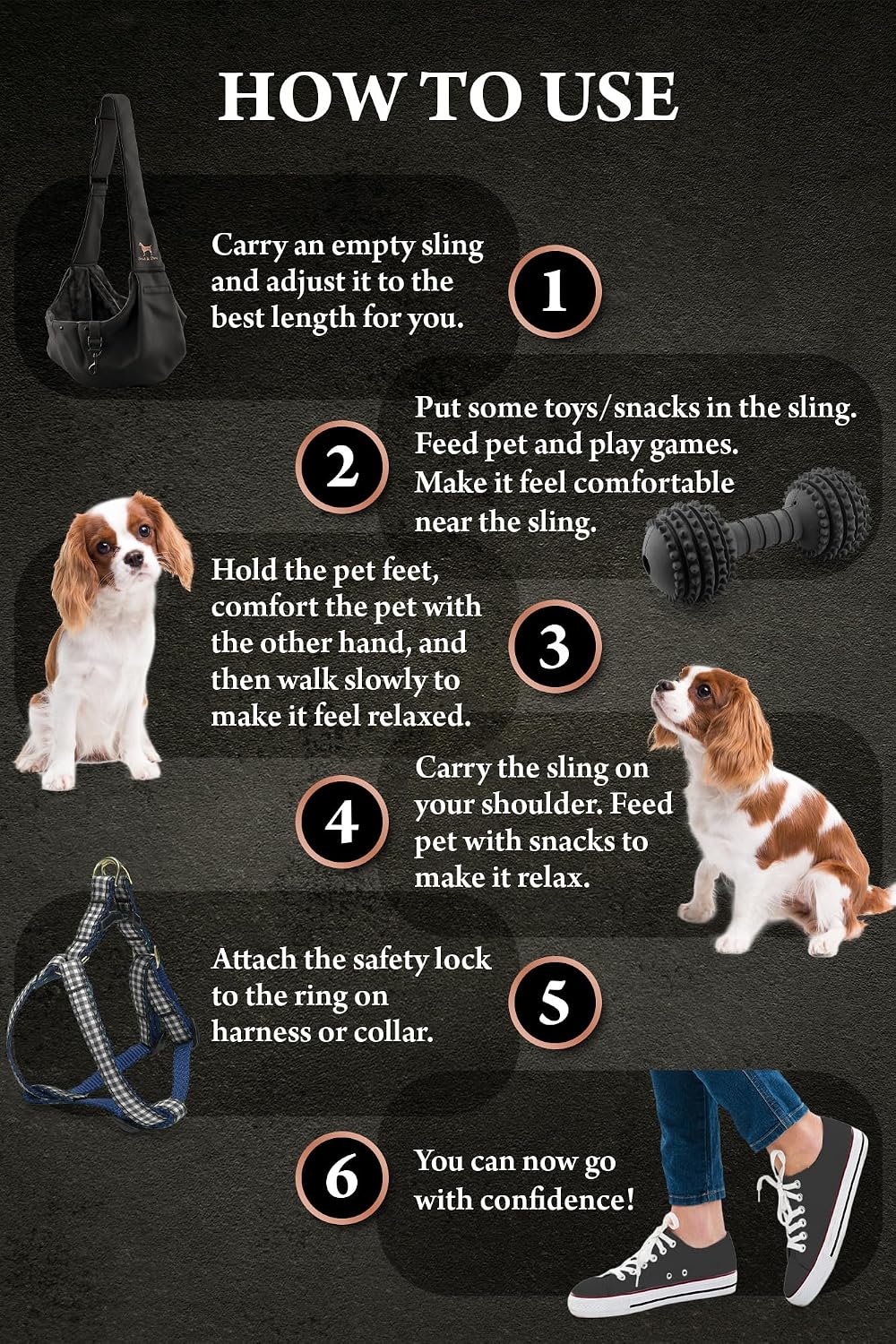 Dog Sling Carrier for Small Dogs 5-18lb, Dog Sling for Small Dogs and Cats, Dog Carrier with Adjustable Padded Strap