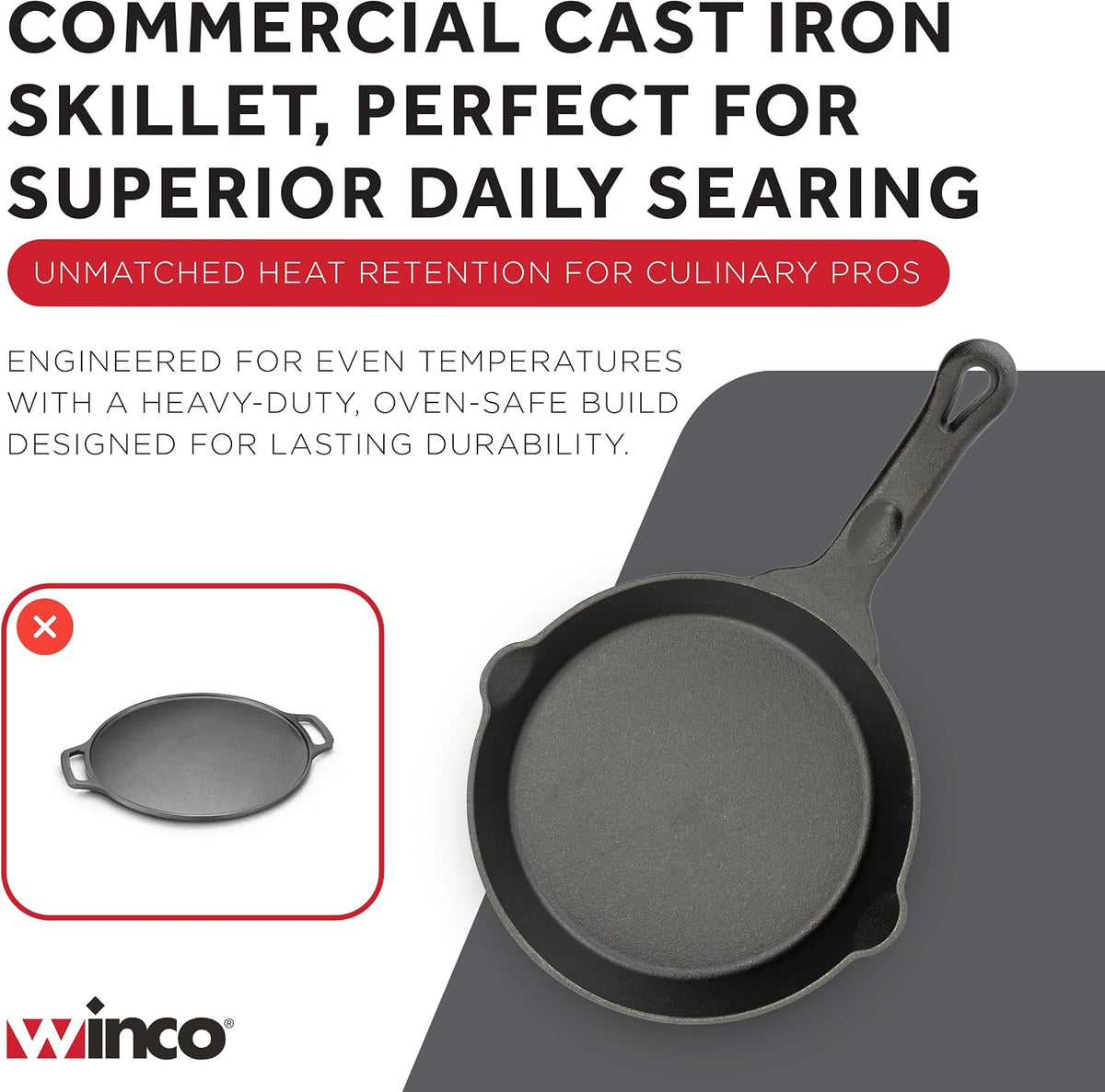 8" Black Cast Iron Skillet with Handle