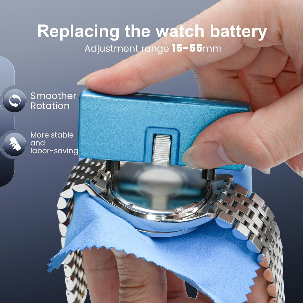 Watch Repair Tool Kit for Battery Replacement, Strap Adjustment Resizing, Watch Link Pin Remover, Watch Opening, Pry