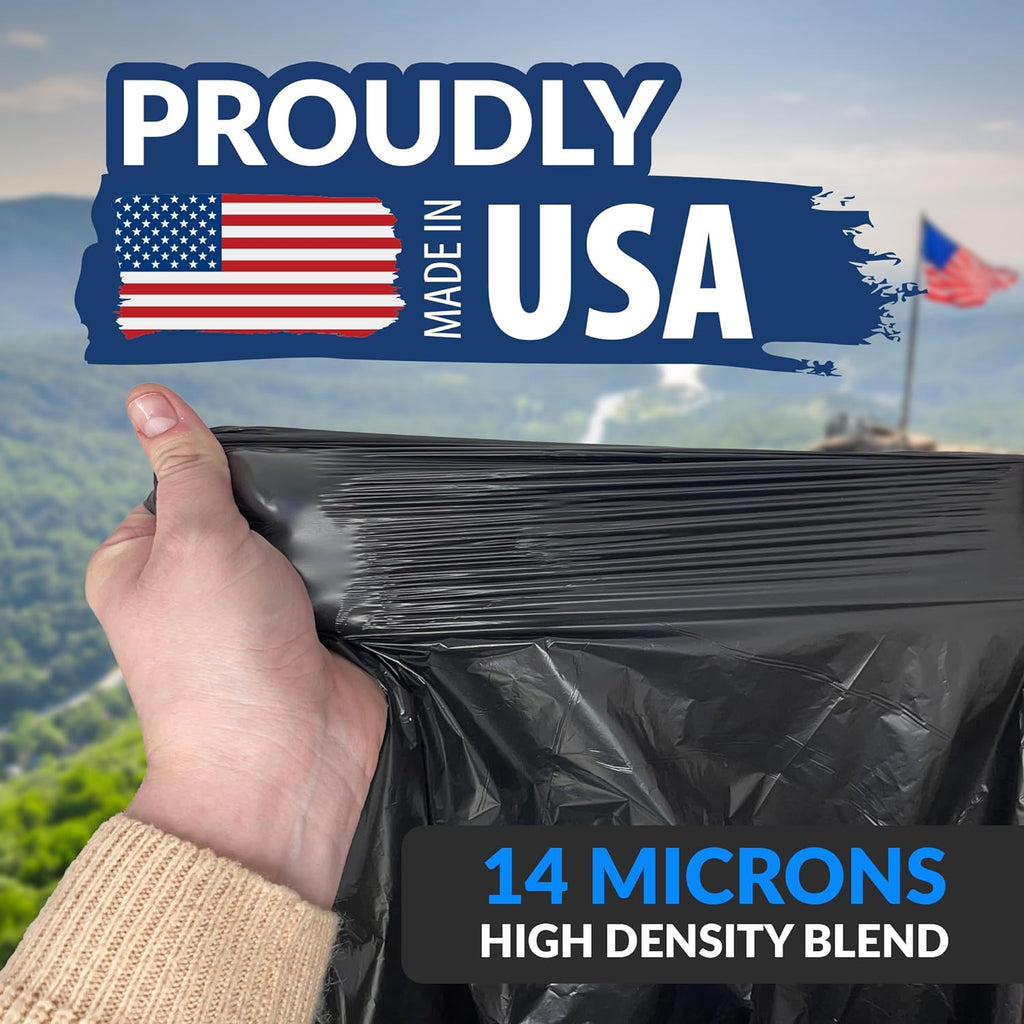 40 to 45 Gallon Trash Bags Heavy Duty | 250 Trash Bags, Twist Ties | Black, Serious Garbage Cleanup | Large Garbage