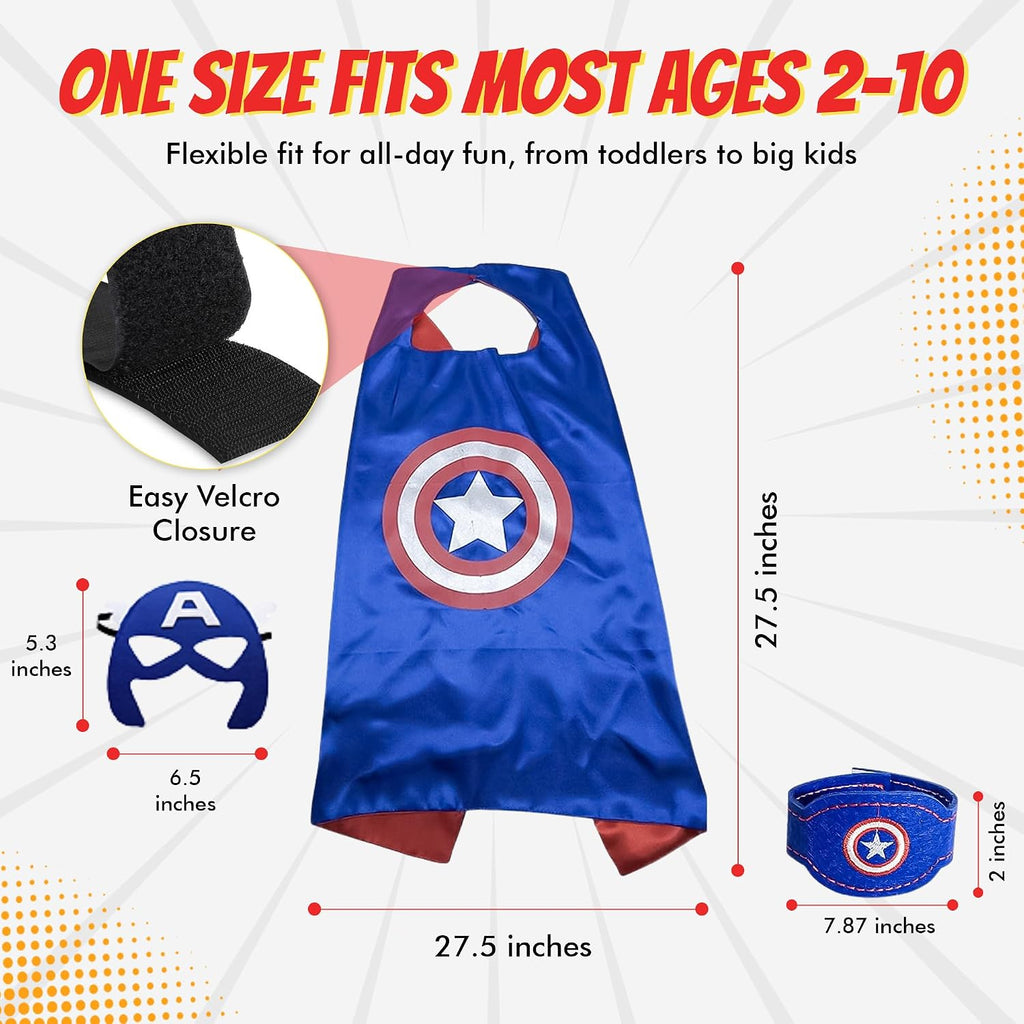 Superhero Capes and Masks for Kids - Satin Capes and Felt Masks for Boys