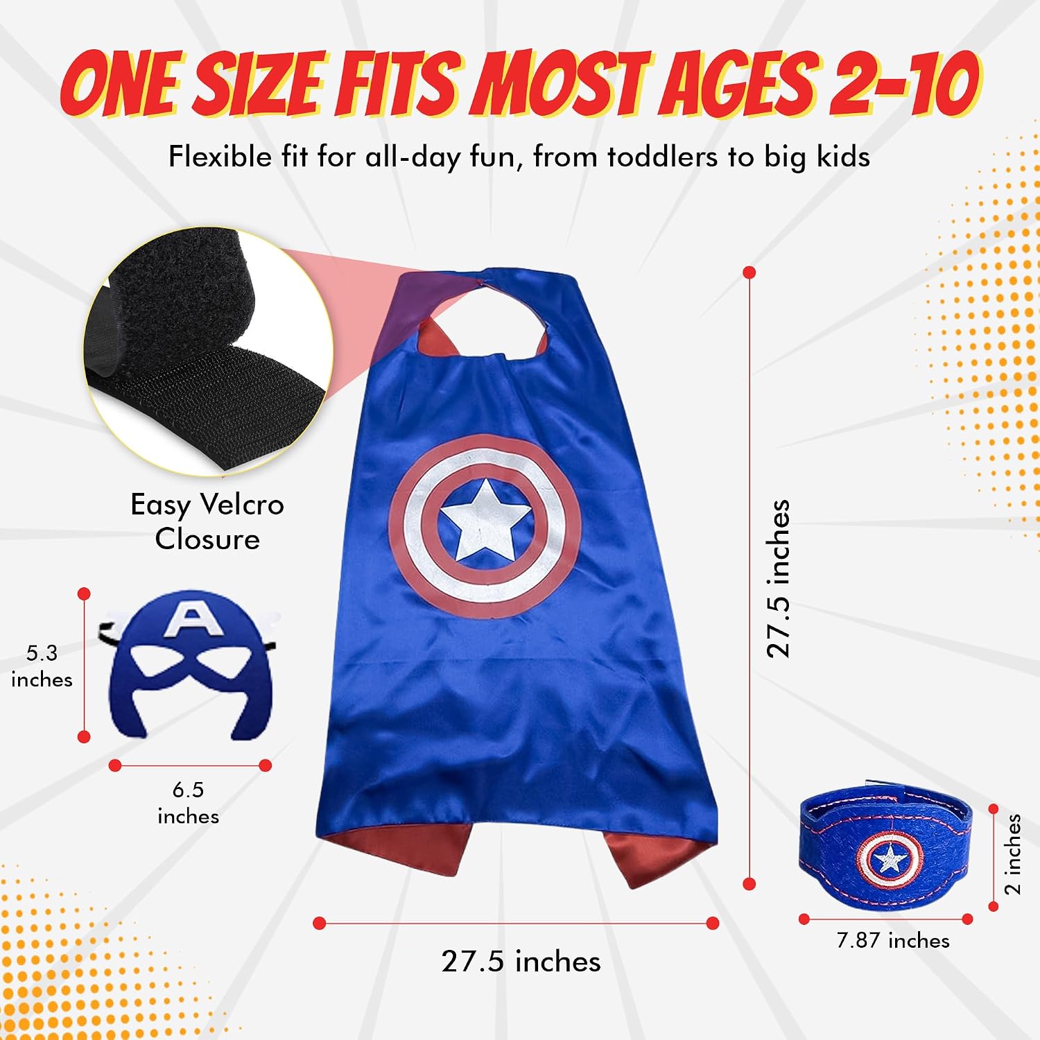Superhero Capes and Masks for Kids - Satin Capes and Felt Masks for Boys