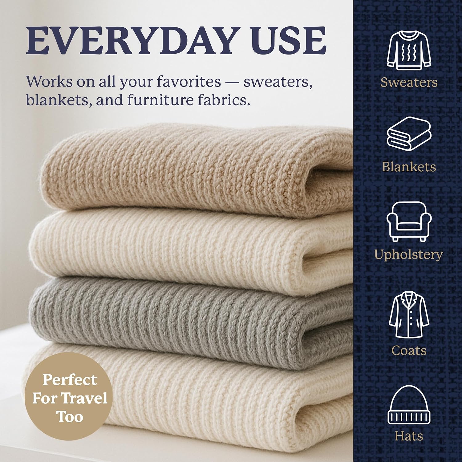Farberware Fabric Shaver & Lint Roller Set, Large, Portable | Sticky sheets lift pet hair and dust, triple-blade