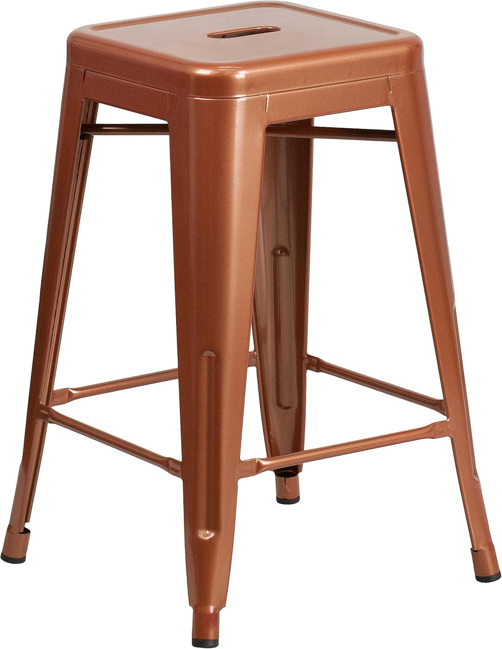 24" Copper Metal Backless Counter Height Stool