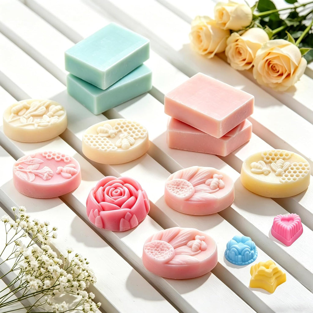 Soap Making Kit for Adults All-in-One Soap Making Supplies Includes Melt & Pour 2.2LBs Goat Milk Soap Base, Silicone