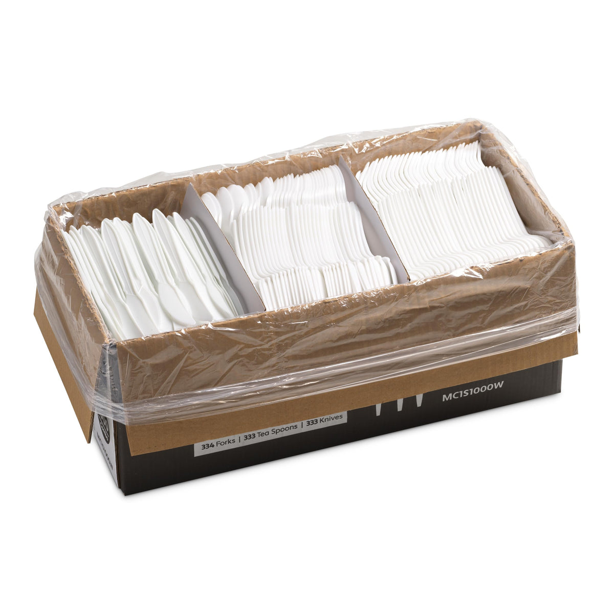 1000 Count White Plastic Silverware Set Disposable Cutlery