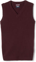 Boys' V-Neck Sweater Vest, Burgundy, M (8)
