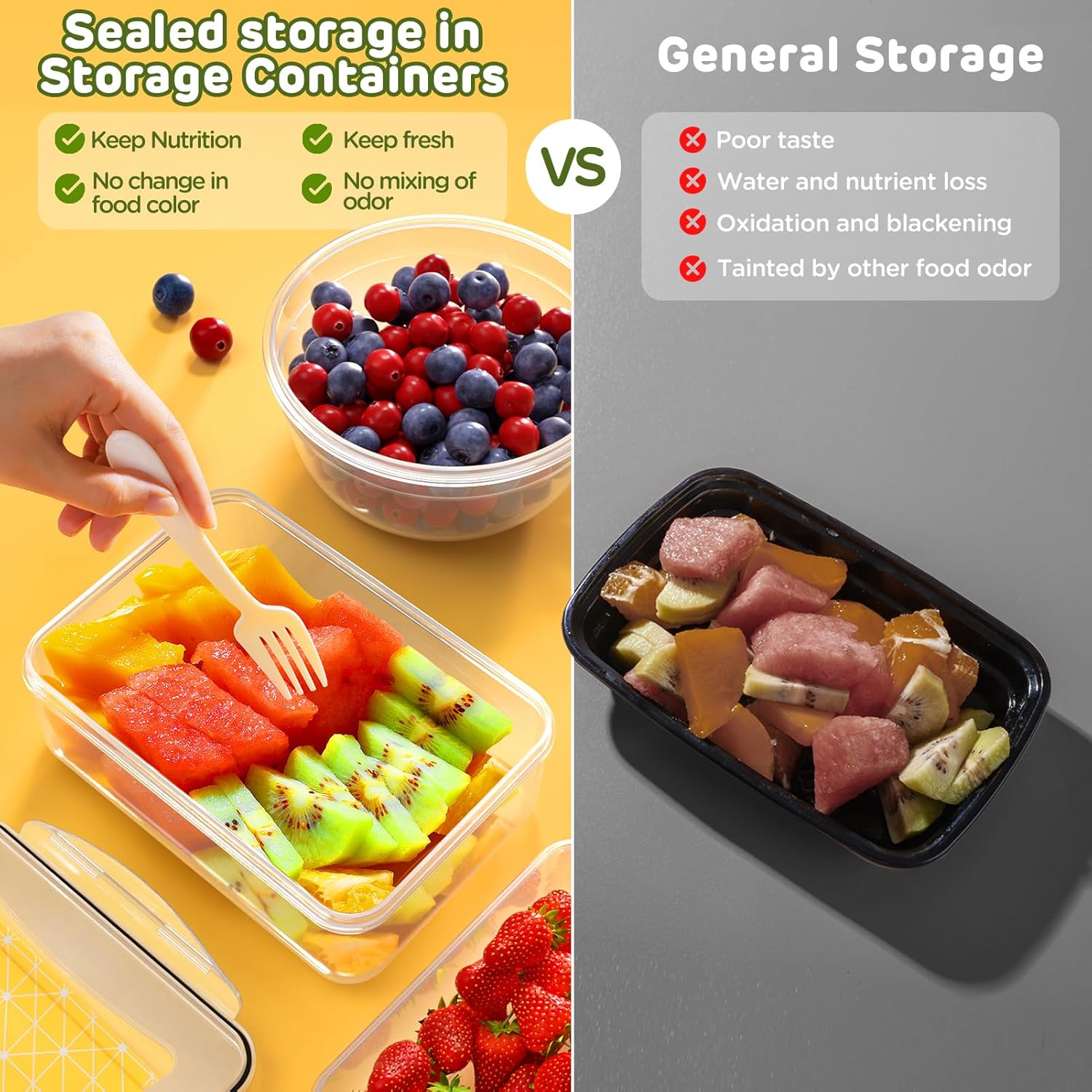 40 PCS Food Storage Containers with Lids Airtight (20 Lids &20 Containers) - Leakproof Meal-Prep Containers for