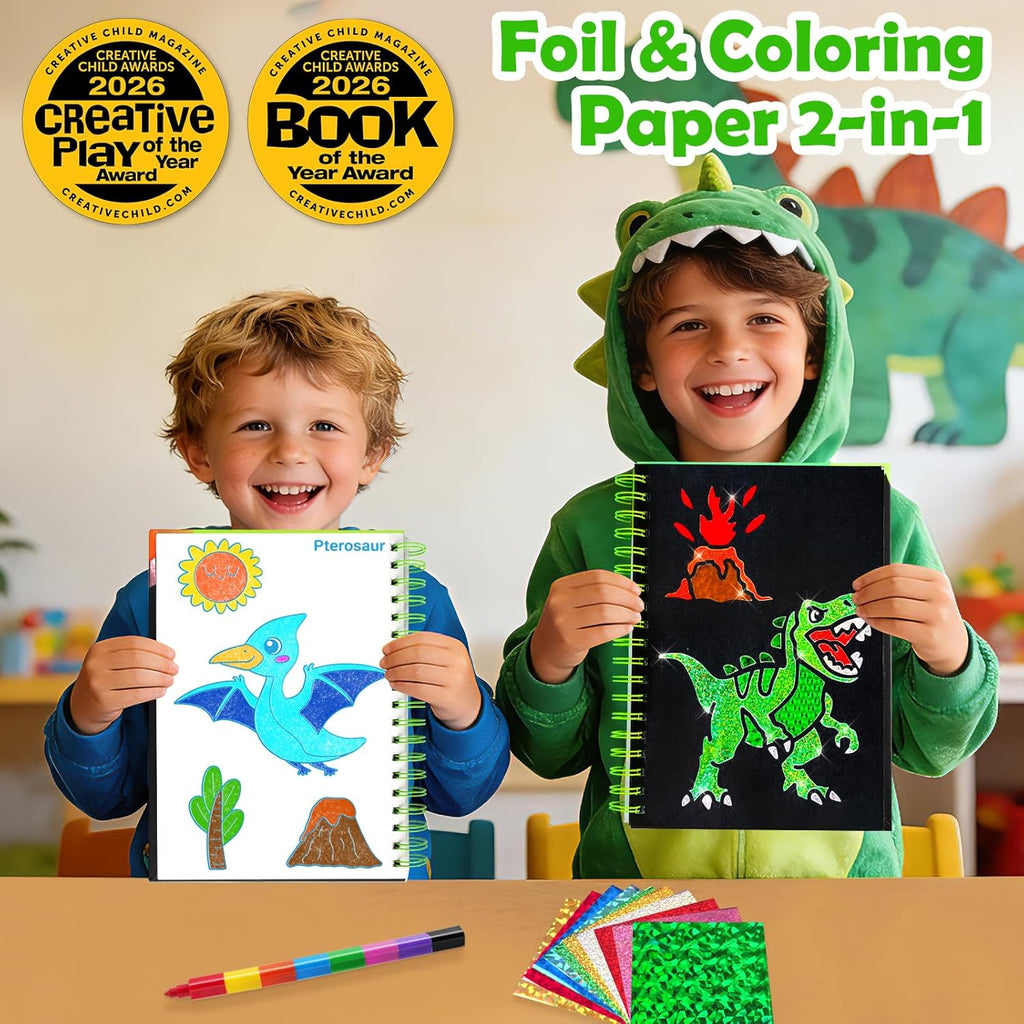 Foil Art Craft Kit for Kids, Sparkly Birthday Gift Toy for Kids