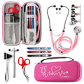 KB-9397-PK Stethoscope Case, Supplies Included, Pink with Multiple Compartments, Portable and Lightweight First Aid
