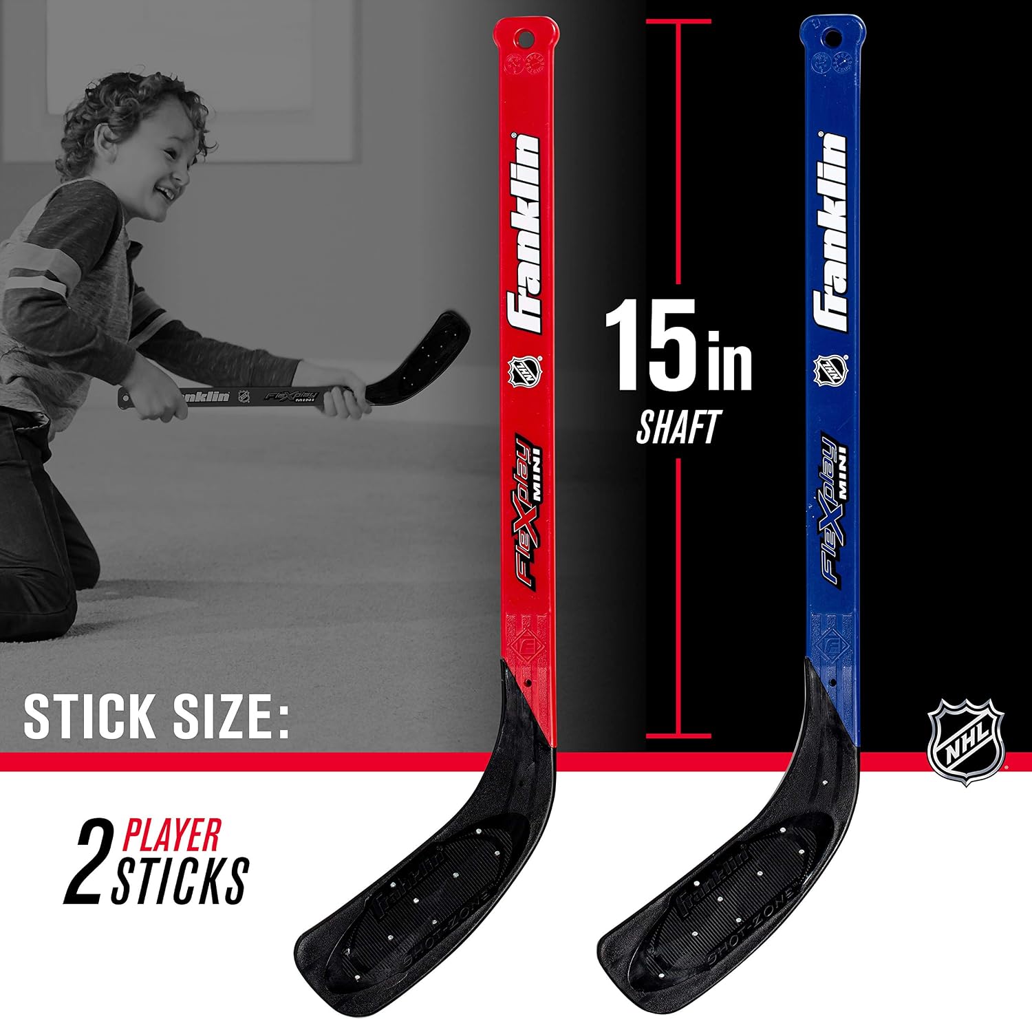 NHL Flex Play Hockey Sticks and Ball Set - 2 Players