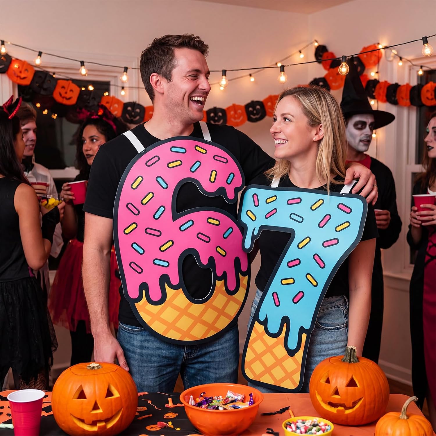 67 Couple Costume, Halloween Fun Outfit | 67 Ice Cream Numbers Costume, Birthday Party Game, Matching Duo Costume