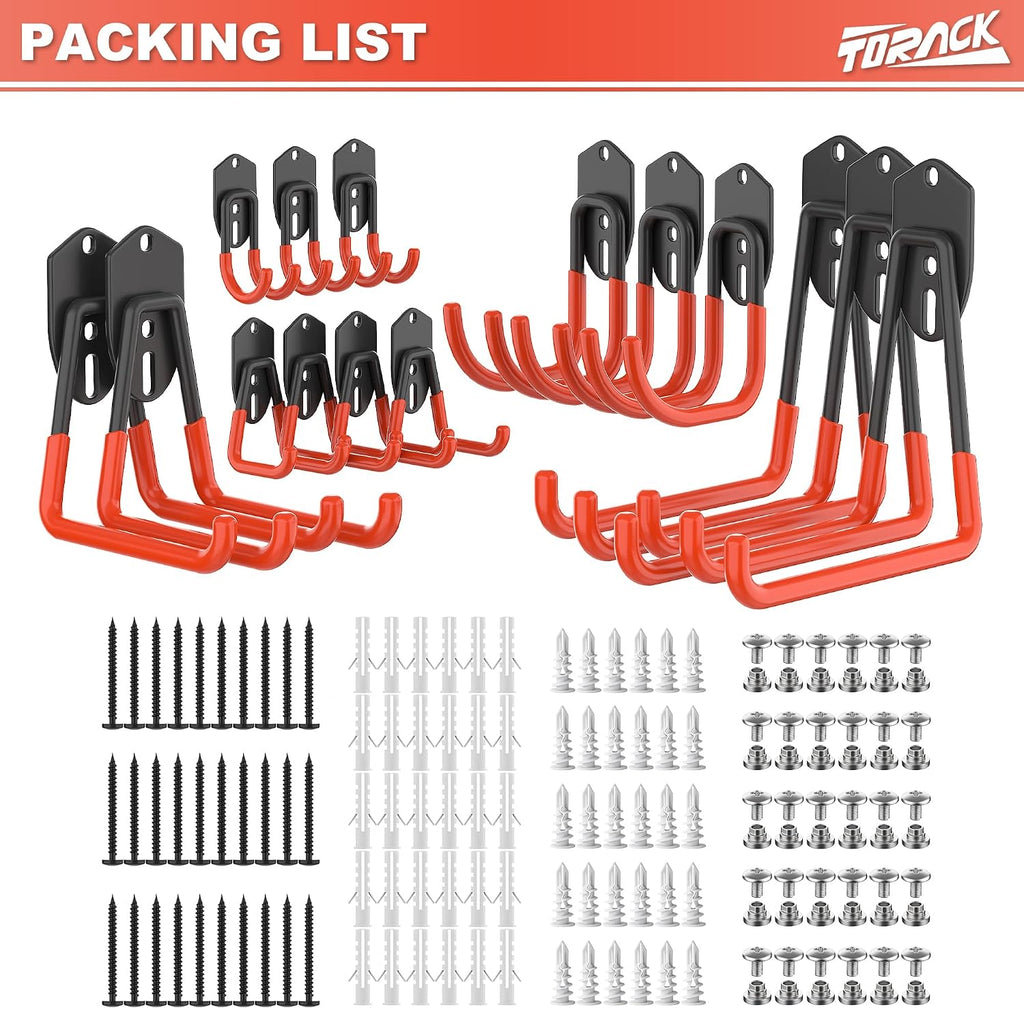 15 PCS Garage Storage System Hooks, Shelving Hooks for Keyhole Shelving Units Wall Mount Utility Hooks for Tools