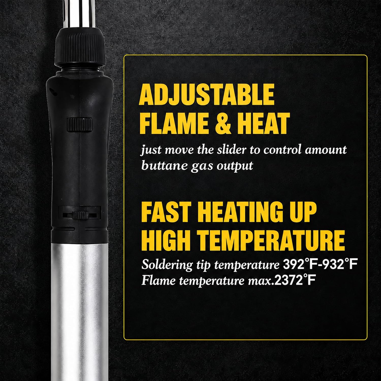 Butane Soldering Iron Kit Self Ignite Gas Torch with 6 Tips | Self-ignite butane soldering torch with adjustable