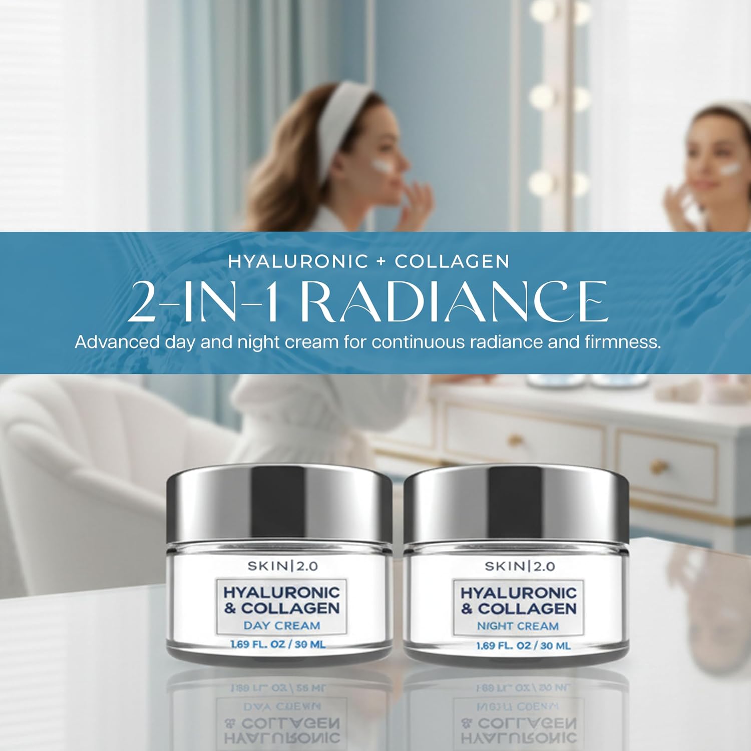 Hyaluronic Acid & Collagen Face Moisturizer – Deep Hydration & Firming Cream for Smooth, Youthful Look –