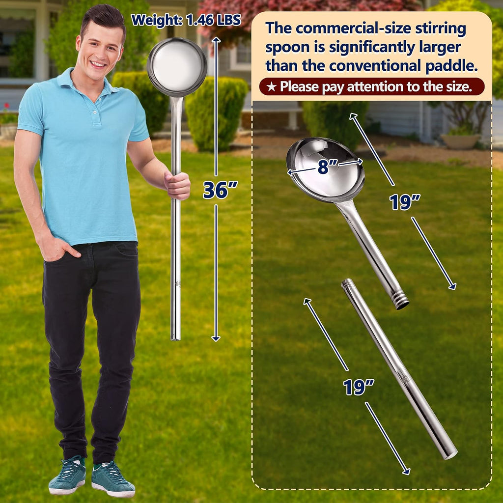 ARC 36 Inch Stainless Steel Mixing ladle with Threads Removable Handle