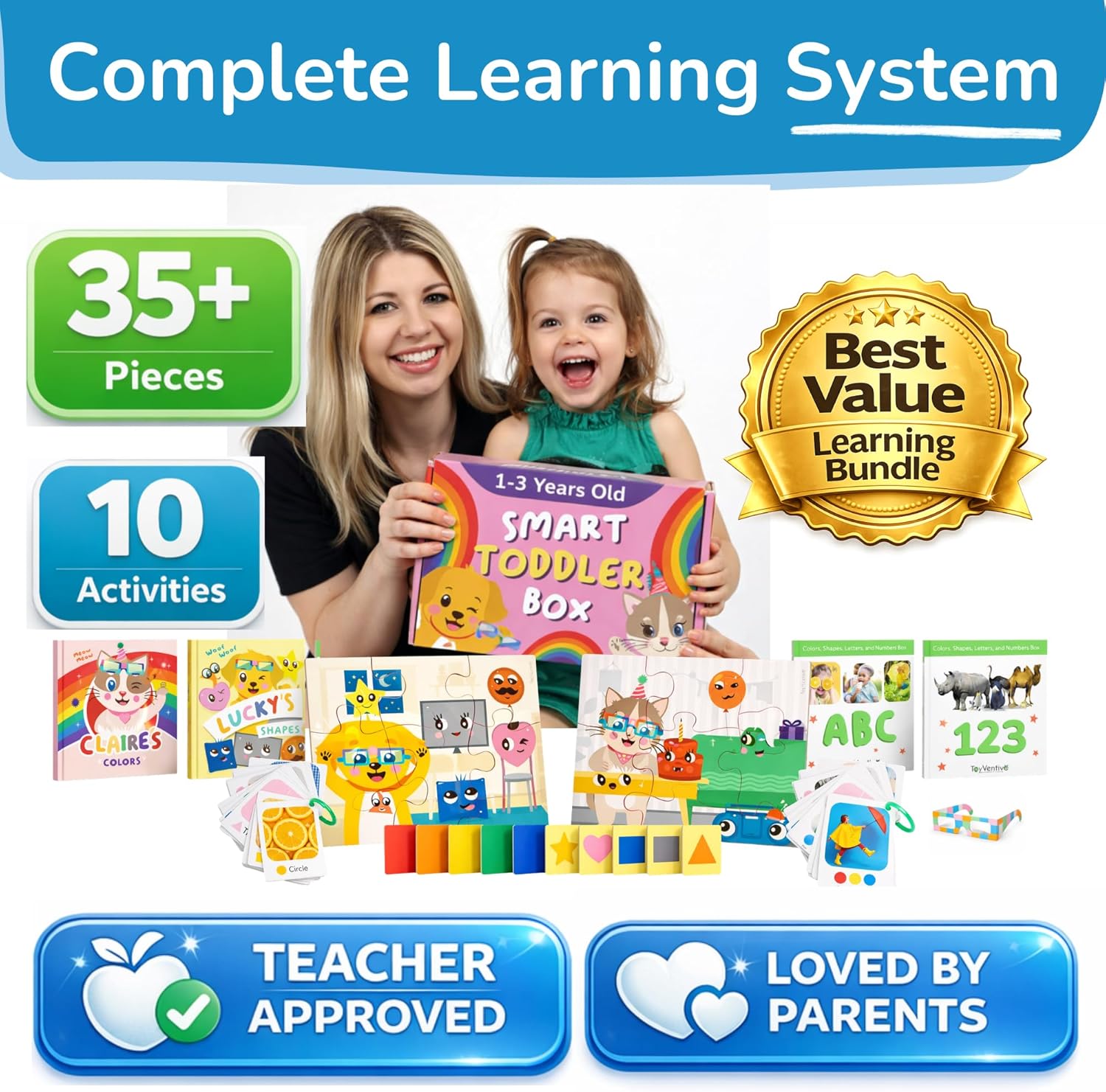 Books, Toddler Flash Cards, and Puzzles – Educational Toys and Birthday Gifts for 1, 2, 3 Year Old Girl, Preschool