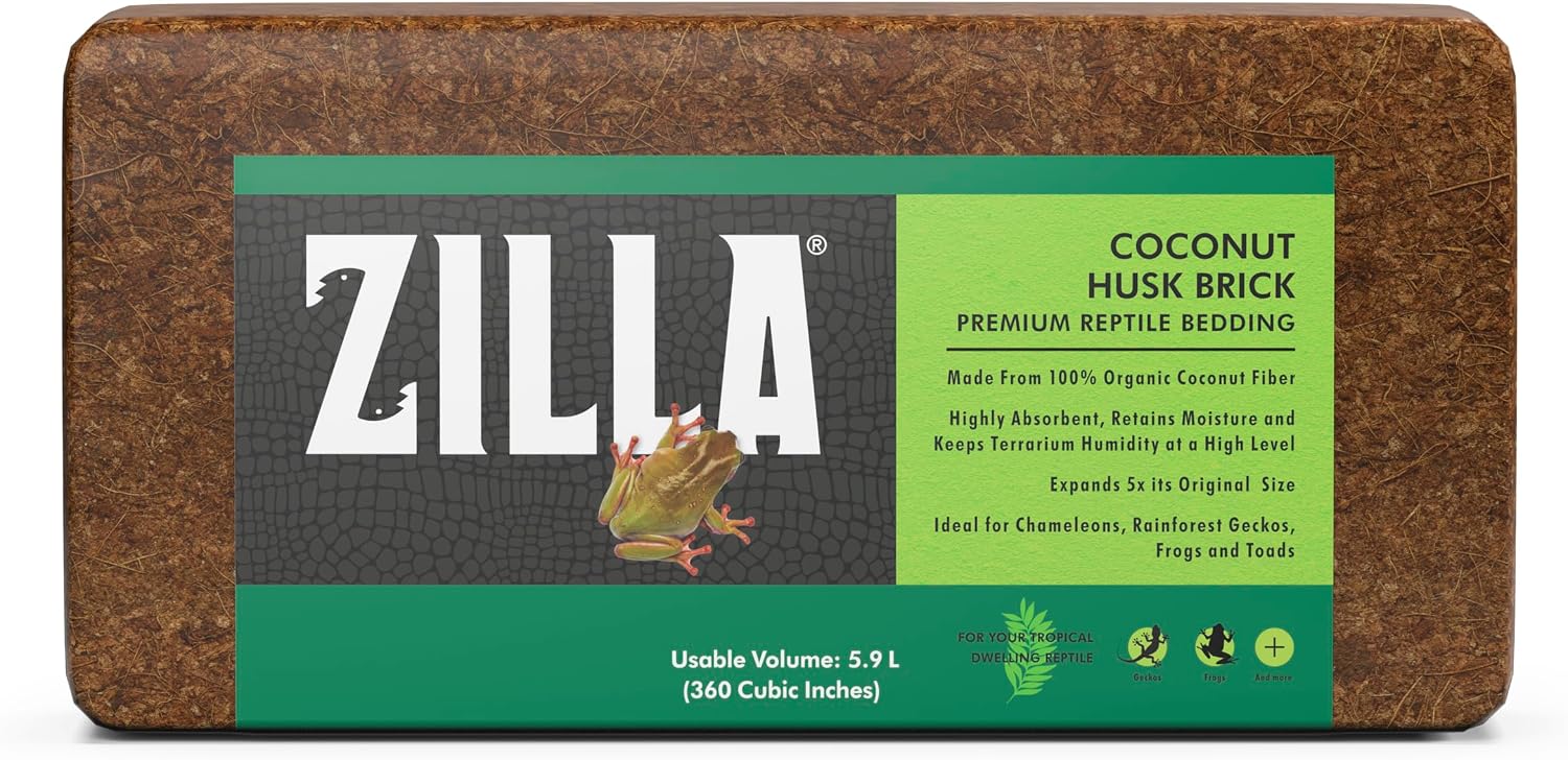 Coconut Husk, Organic Reptile Bedding, Coconut Fiber, One size, Brown | Terrarium substrate for humidity control