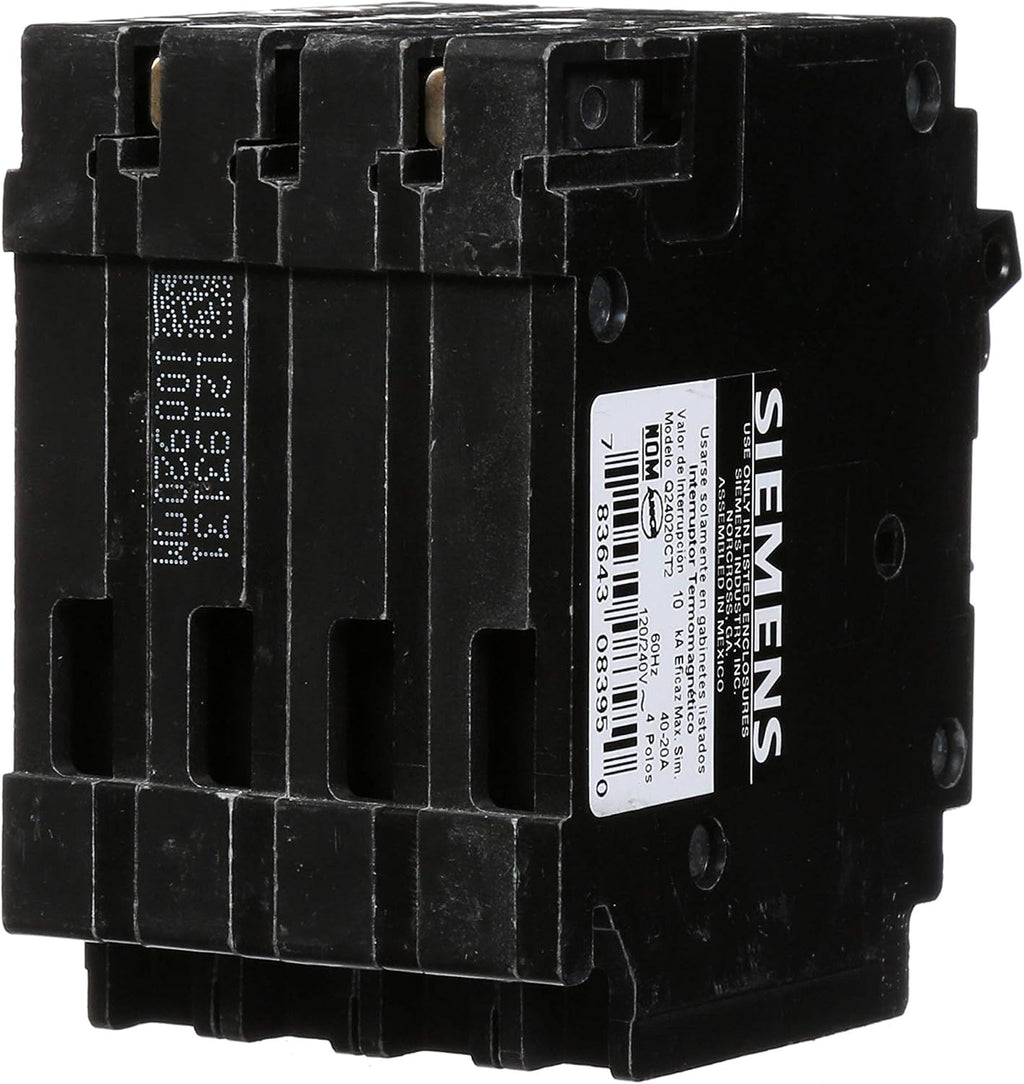SIEMENS Q24020CT2 ONE 20-AMP ONE 40-AMP DOUBLE POLE CIRCUIT BREAKER