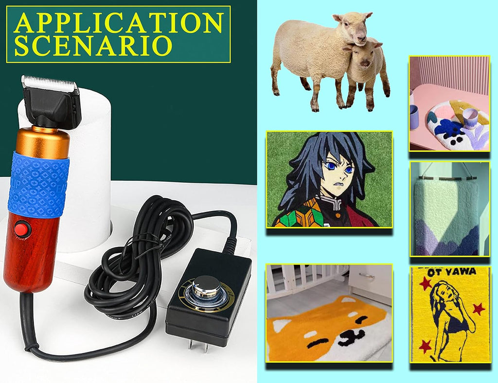 Carpet Trimmer with Shearing Guide, Electric Speed Adjustable Rug Tufting Carver Clippers, Electric Rug Shears Carpet