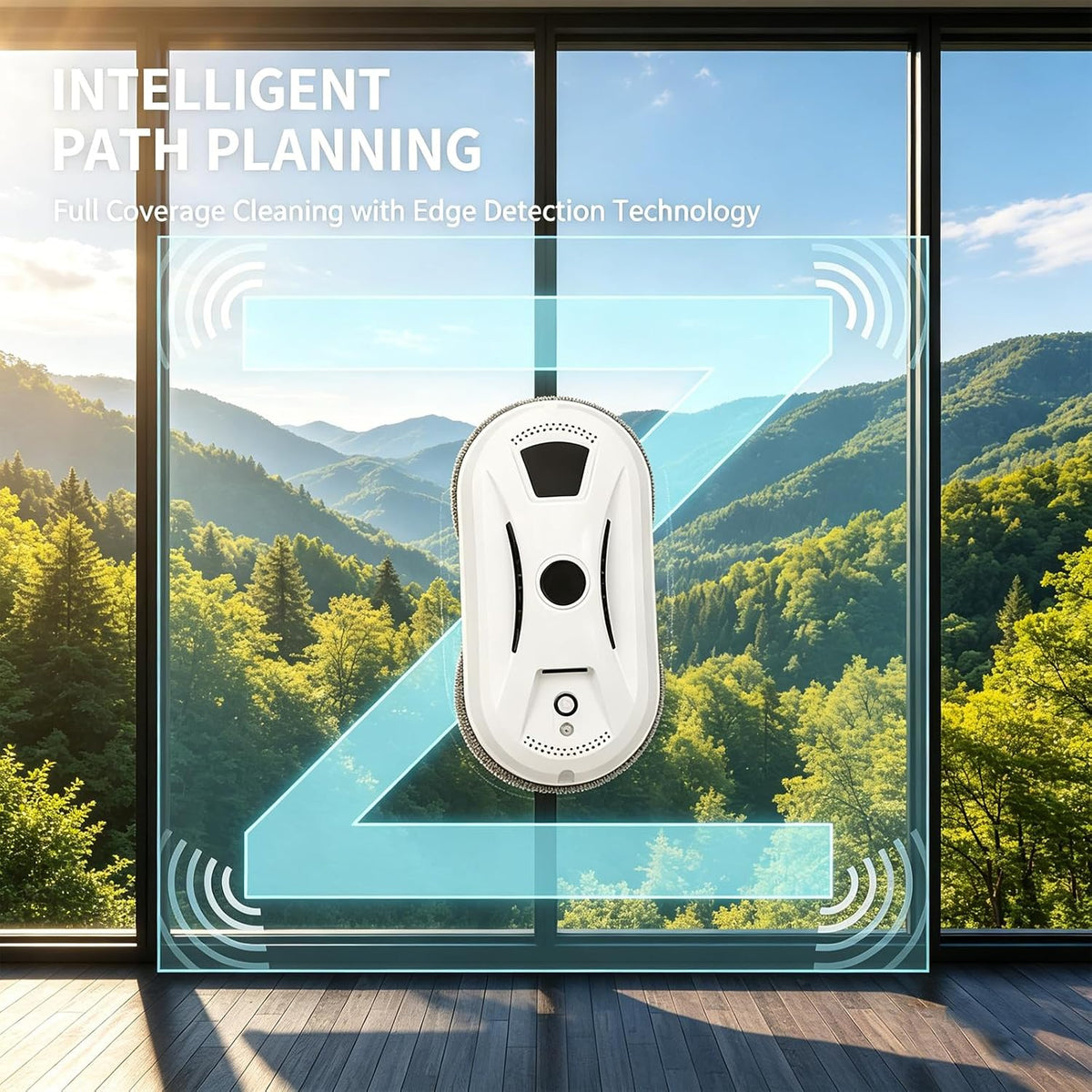 Automatic Window Cleaning Robot, 2800Pa Dual Suction & Anti-Fall
