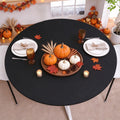 Round Elastic Fitted Tablecloth for 45"-56" Tables, Black