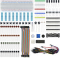 380 PCS Electronics Starter Kit with 830-Point Breadboard, USB Power Supply Module, Breadboard Kit Compatible with Arduino, ESP32, Raspberry Pi & STM32