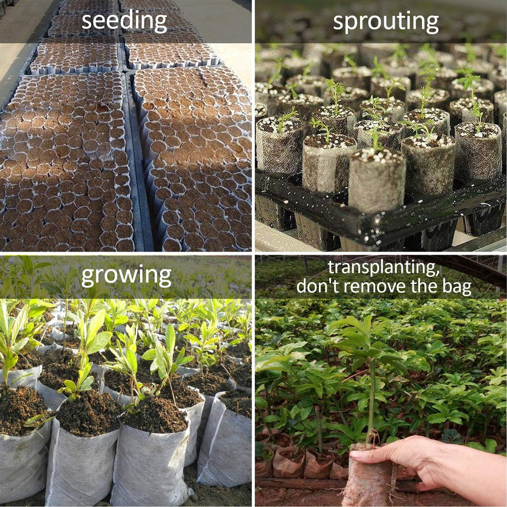 Nursery Growing Bags, 400pcs Fabric Plant Bags, Non-Woven Plants Grow Bags, Seeding Starter Bag Seedling Plants Pots