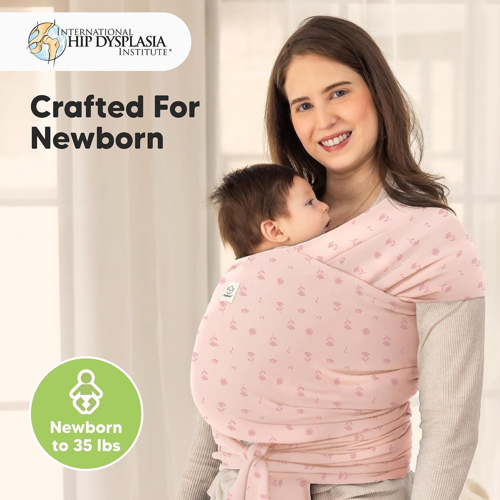 Baby Wrap Carrier, All in 1 Original Baby Carrier (Pink Daisies) | Newborn to Toddler Sling, Easy to Wear, Hands Free