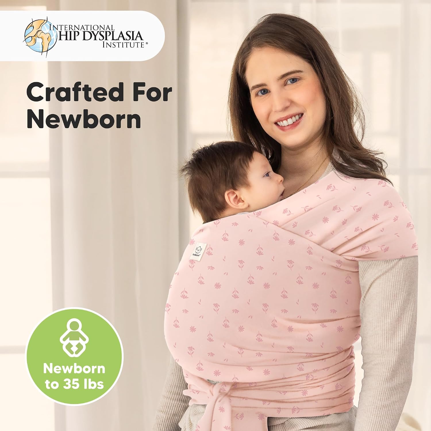 Baby Wrap Carrier, All in 1 Original Baby Carrier (Pink Daisies) | Newborn to Toddler Sling, Easy to Wear, Hands Free