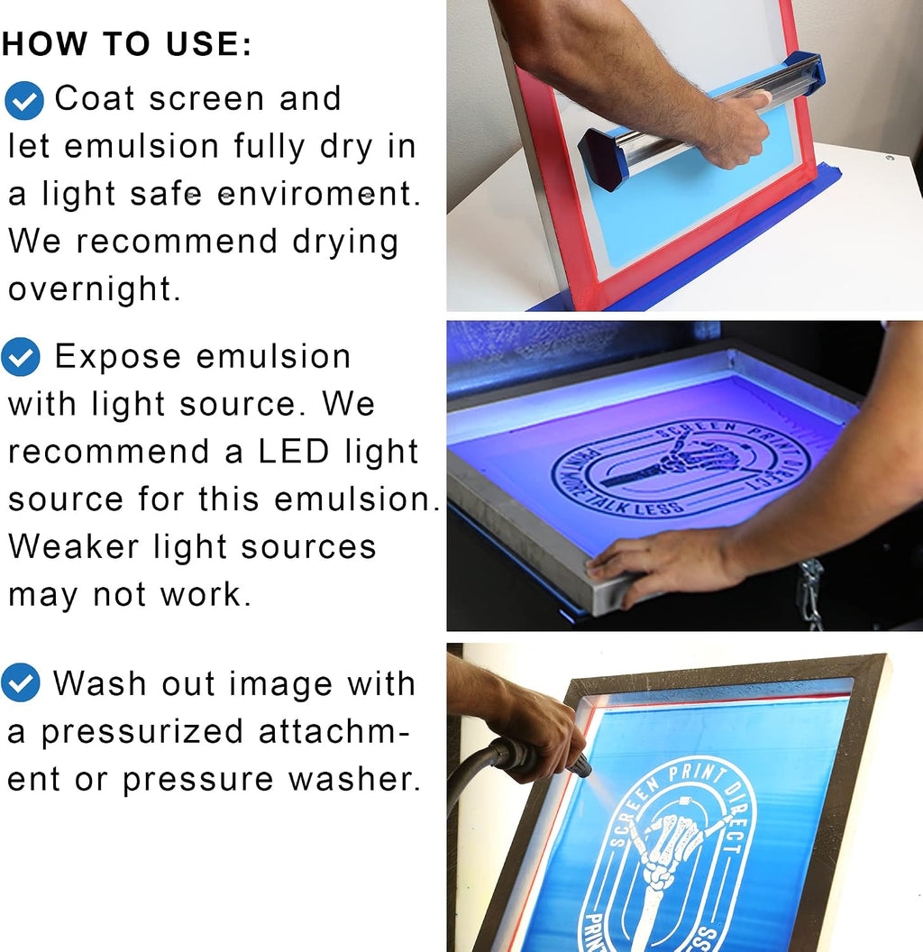 AP Blue Pre-Sensitized Photo Emulsion - Silk Screen Emulsion, 1 Qt | Premixed And Pre-Sensitized Photo Emulsion - No