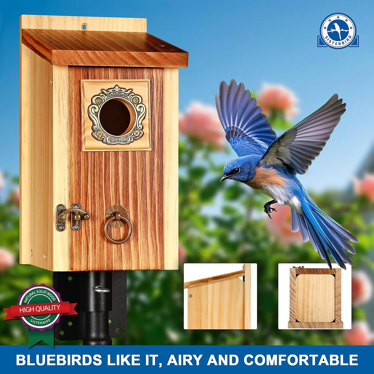 2 Pack Premium Bird House, Warming Gifts Bird Houses for Outside