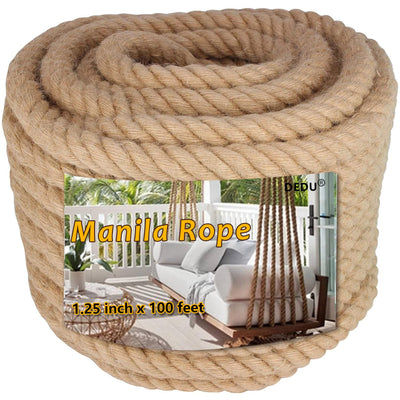 1.25" X 100' Treated Manila Rope Boat Docks Tree Farm Dock Deck