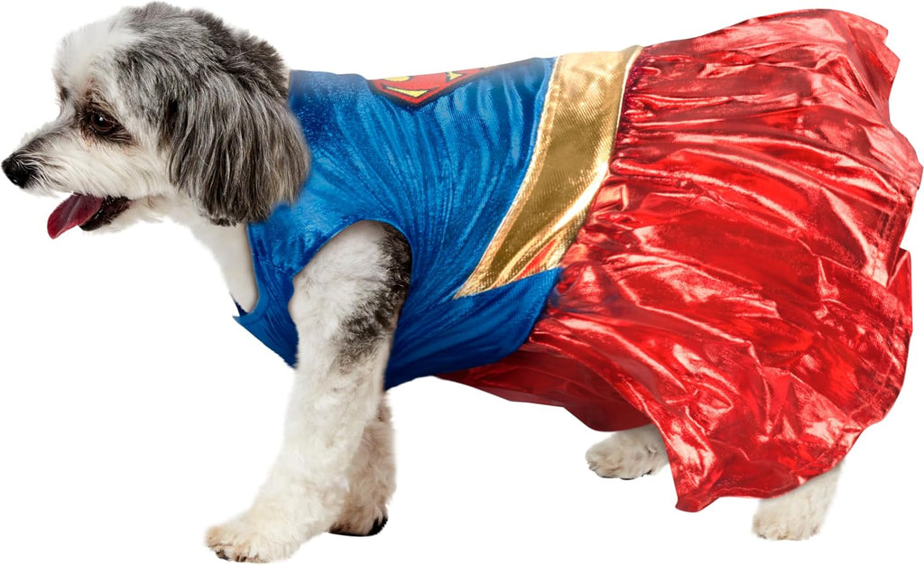 DC Comics Superheroes: Supergirl Pet Costume for For Dogs or Cats by Rubies, XL