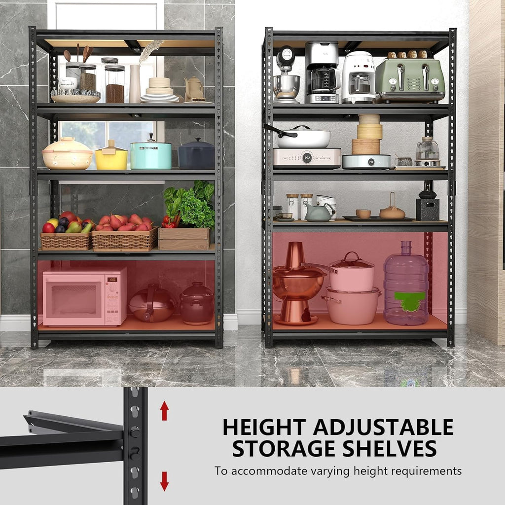 Heavy Duty Garage Shelving,5-Tier Garage Storage Shelves,2400LBS Storage Shelves Heavy Duty,Adjustable 5 Tier