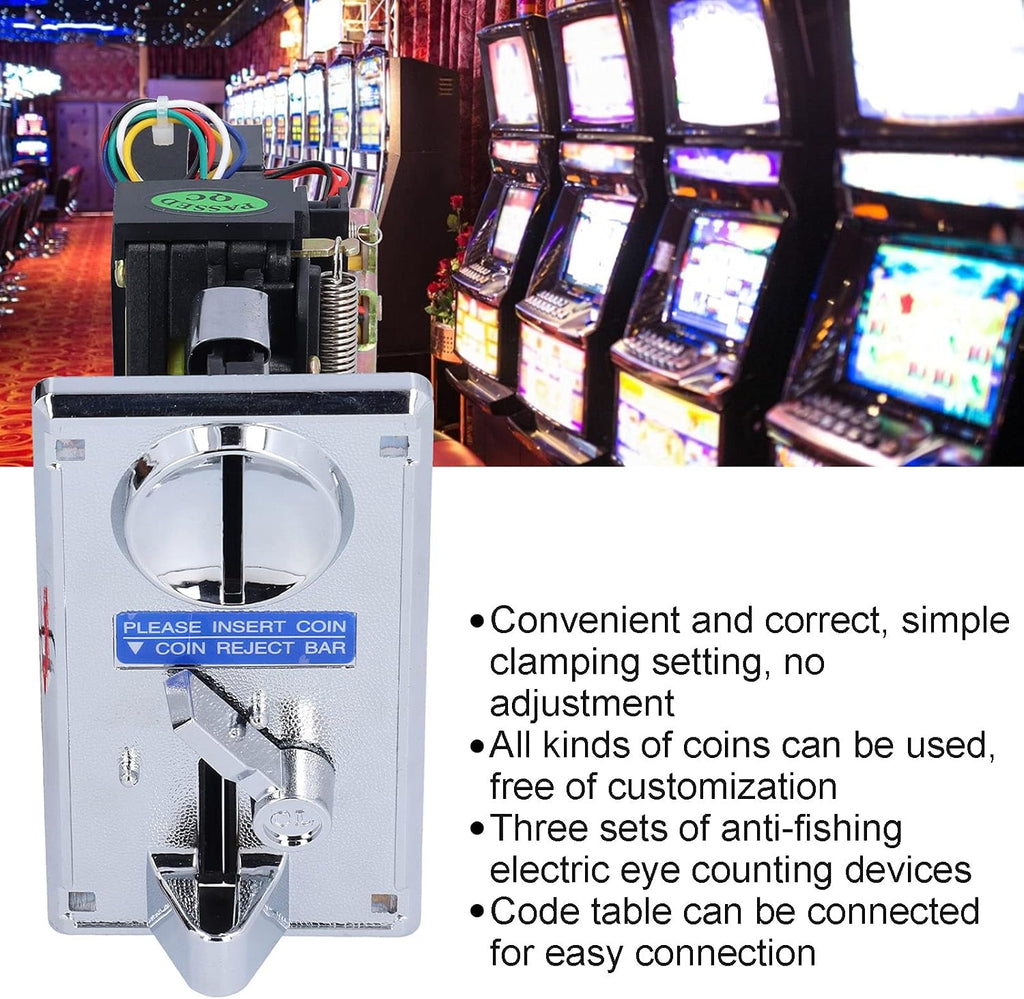 Coin Acceptor, CPU Multi Coins Acceptor Selector, Comparable Roll Down Coin Mech Electronic Coin Selector, for Arcade