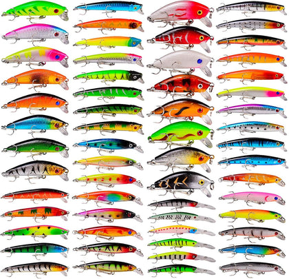 Bass Fishing Lures Kit Set Topwater Hard Baits Minnow Crankbait Pencil VIB Swimbait for Bass Pike Fit Saltwater and