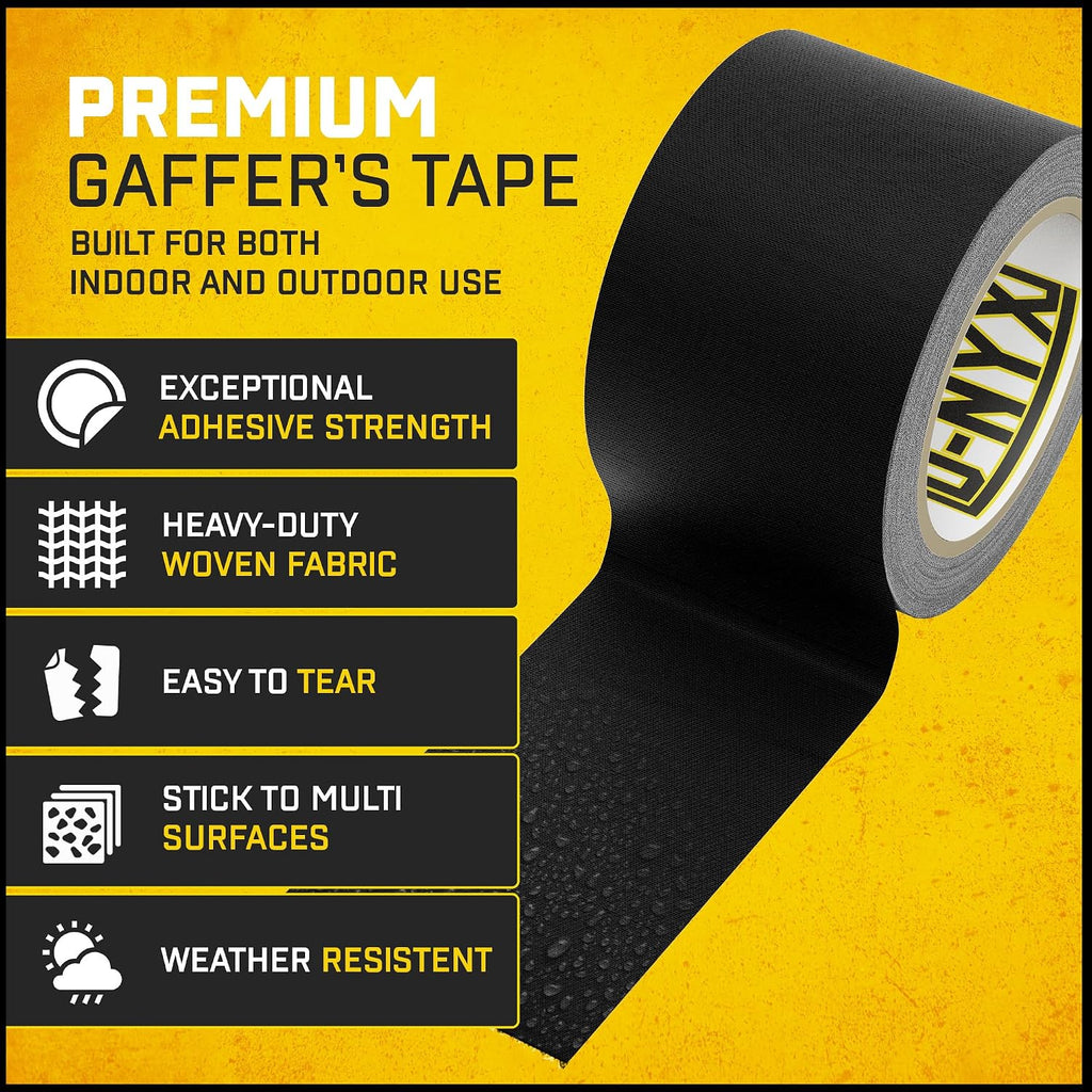 Gaffer Tape 2 Inch x 2 Pack Black Gaff Tapes